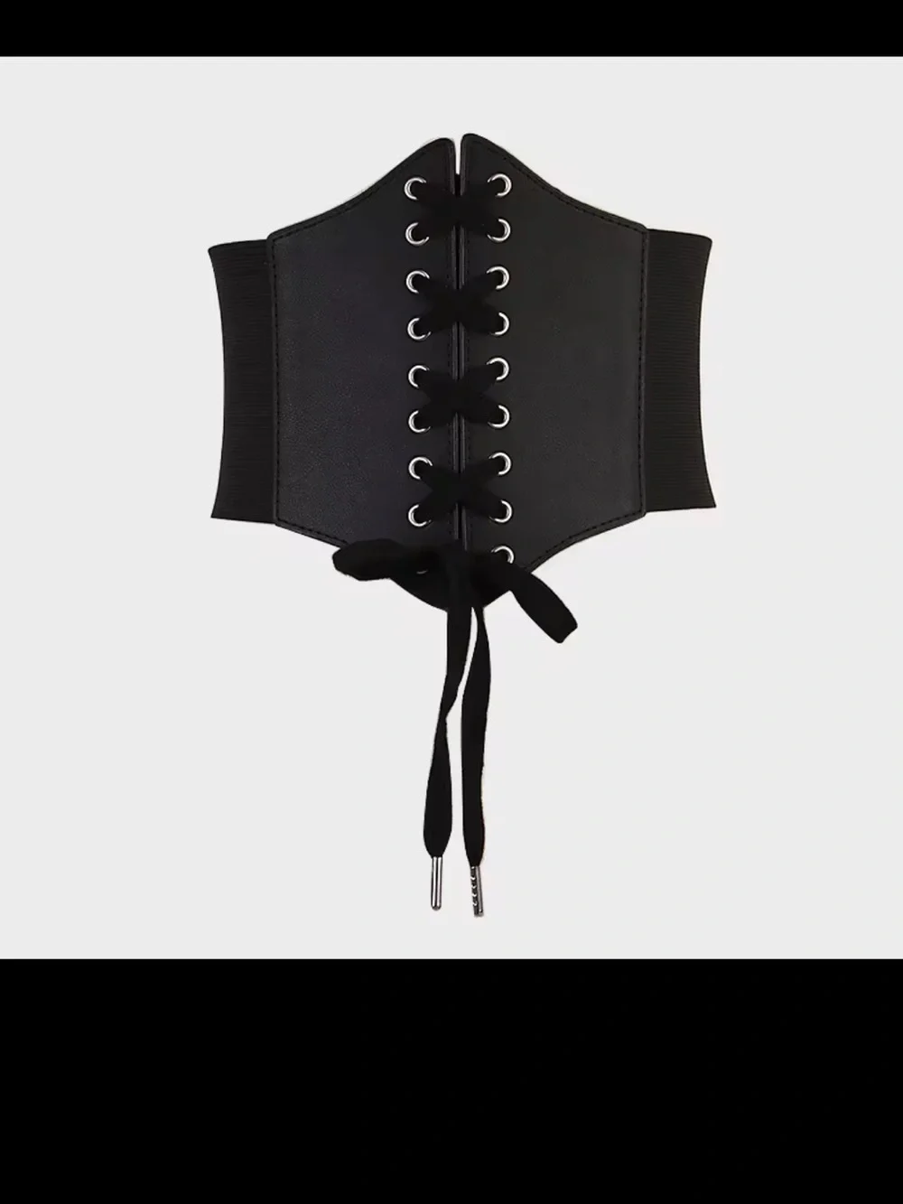 Black Lace-Up Waist Corset Belt